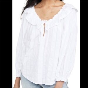 Free People white cotton Lily of the Valley blouse